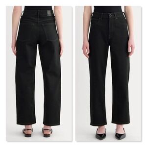 Everlane Women's TALL The Way High Jean Organic Cotton W27 Black Denim High Rise